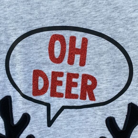 Holiday Time Sz M OH DEER long Sleeve - Picture 2 of 9